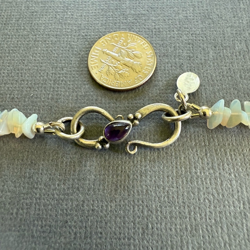 NWT Opal Amethyst Holly Blue Gemstone Statement Necklace and Earring Set Gift - Picture 5 of 11